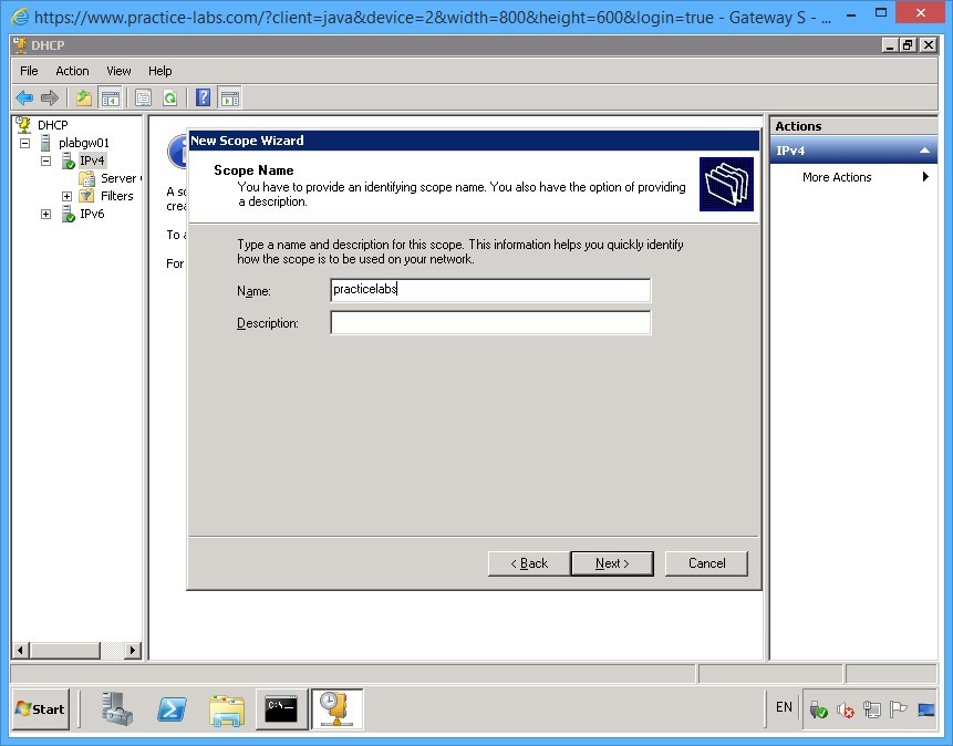 Practice Labs screenshot.